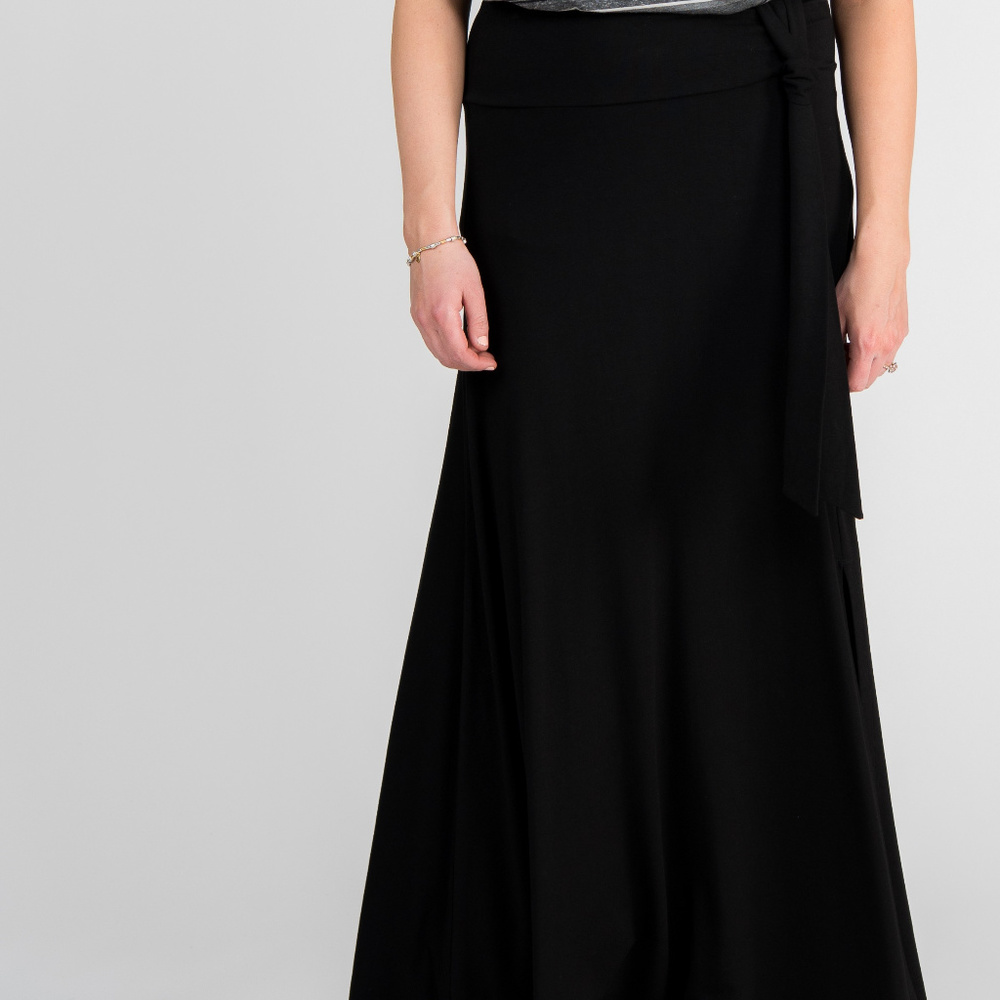 Wrap Maxi Skirt Black